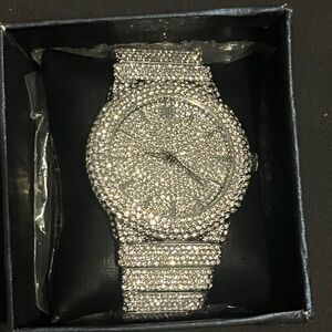 VVS Bustdown Simulated Diamond Stainless Steel Iced Out Watch Luxury HipHop